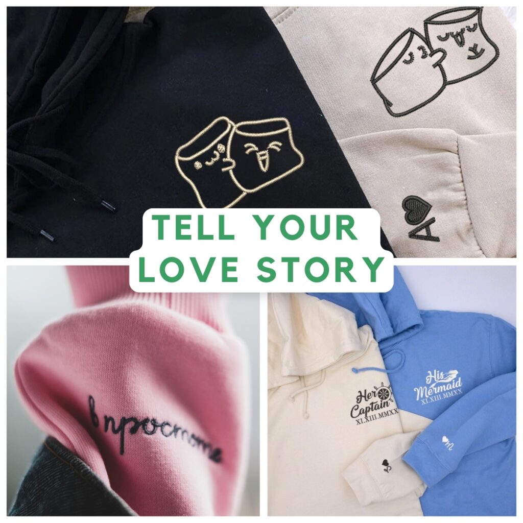 Embroidered Couple Hoodies