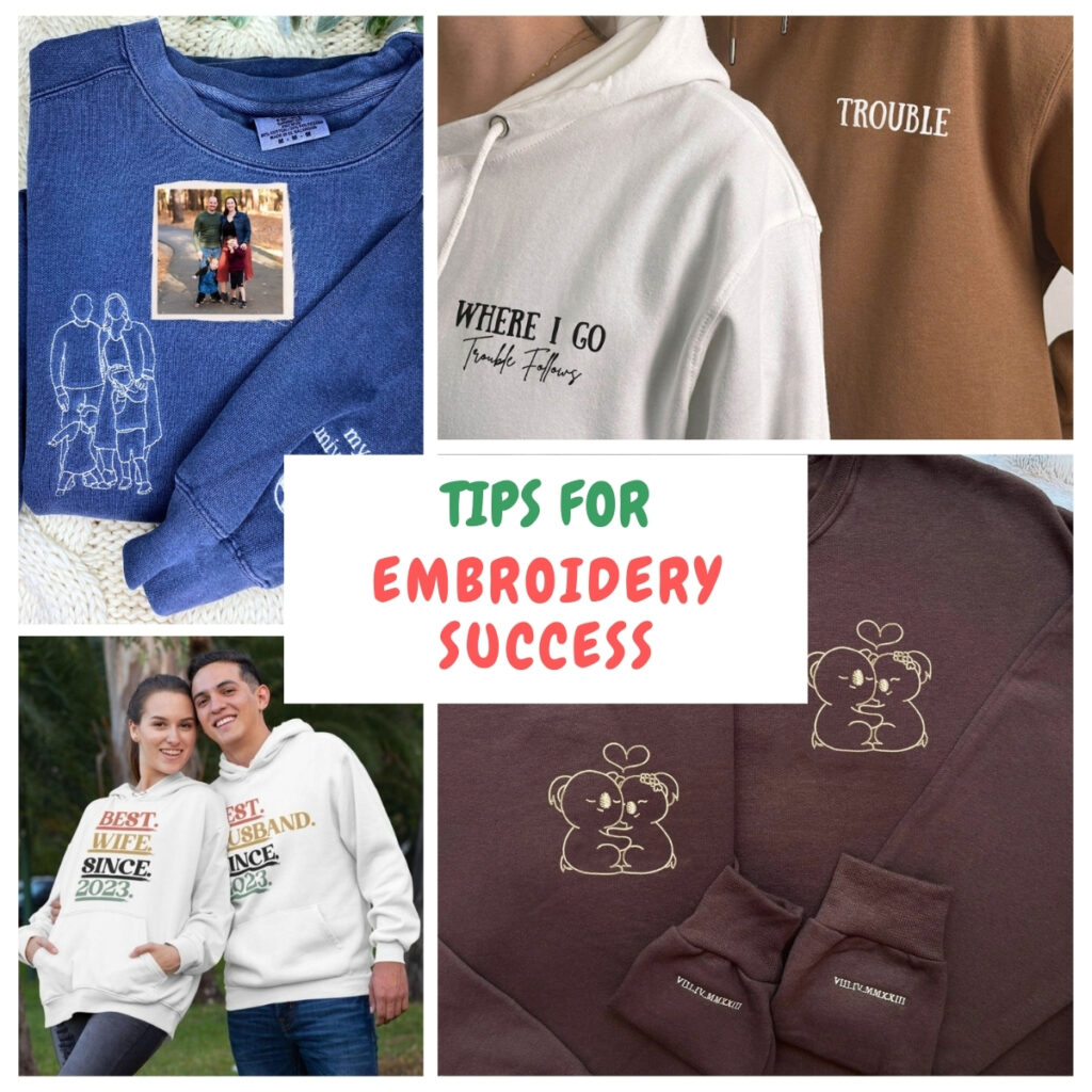 embroidered matching hoodies